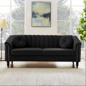 Polished Luxury Velvet Loveseat with Tufted Back, Color : Green