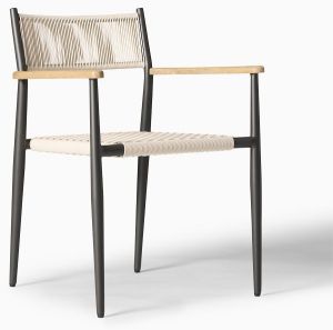 Modern Outdoor Rope & Metal Armchair