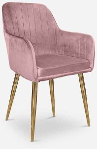 Velvet Accent Chair with Tufted Backrest