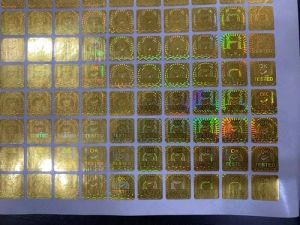 PET/petg 3d Hologram Sticker, Color : Golden