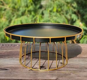 Metal Gold Decorative Cake Stands 21*21*14 Cm