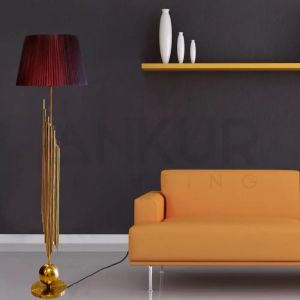 Ankur Organ Contemporary Floor Lamp Gold Finish