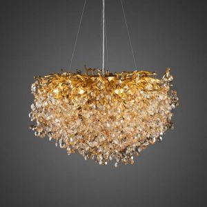 Ankur Round Bloom Contemporary Crystal Chandelier