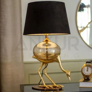 Flamingo Hand Made Glass AND Metal Table Lamp