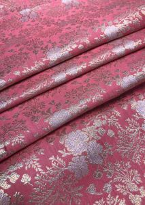 Silk Light Pink Jaal Brocade Fabric, Width : 44 Inch