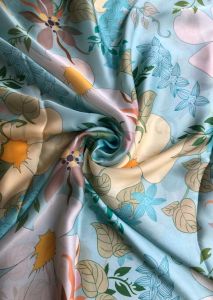 Multicolor Floral Print Satin Georgette Fabric