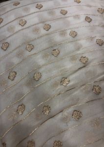 Organza Khadi Fabric with Jaal Embroidery Fabric