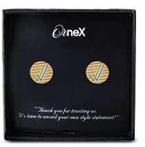 Vestige Logo Elite Gold Plated Cufflink in Enamel