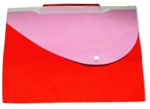 Button Folder PVC Plastic File, Color : Red White for Personalized