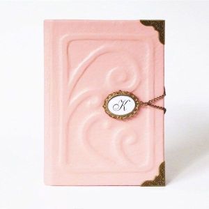 Custom Leather Journal Pink Diary Notebook Personalized