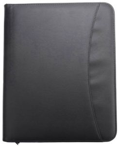 Document Case Organizer PU Zippered Closure, Color : Black