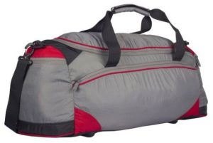 Plain Nylon Red Soft Sided Travel Duffle Bag