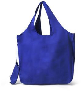 Polyester Plain Reusable Foldable Ladies Shopping Bag, Color : Blue