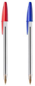 Plastic Transparent Ball Pen, Ink Color : Blue Red