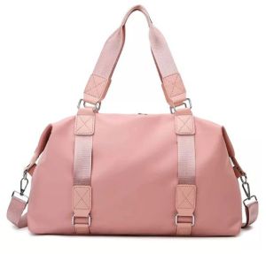 Plain Polyester Women Travel Pink Bag