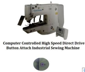 Computer Controlled High Speed Direct Drive Button Attach Industrial Sewing Machine