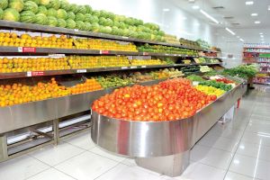 Supermarket Fruit Vegetable Storage Display Racks
