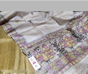 Tussar Ghichha Madhubani Hand Paint Suit