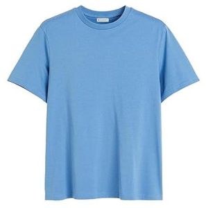 Cotton Plain Mens Blue Round Neck T-Shirts, Technics : Machine Made