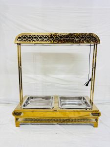 Golden Square Brass 2 Partition Chafing Dish