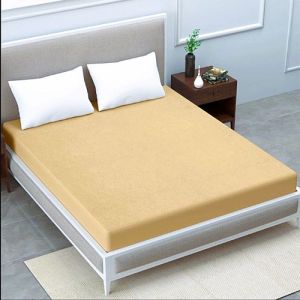 Plain Beige Terry Mattress Protector
