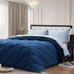 Blue Plain Microfiber Comforter