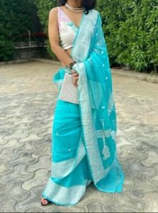 Chiffone Georgette Banarasi Pure Chiffon Khaddi Handloom Saree