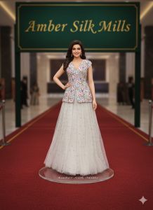 Multi-sequence Embroidery Premium Soft Georgette Net Fabric