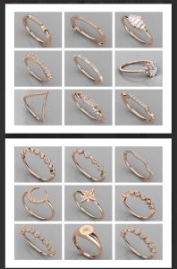 Brass Woman Finger Ring, Metal Color : Gold/white