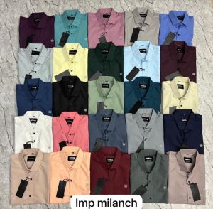 Simple Collar Neck Mens Plain Cotton Shirt, Color : Multicolor