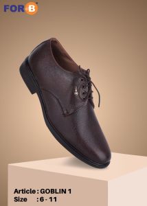 FORB Mens Black Classic Slip On Formal Shoes