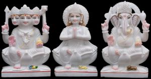 Shiv Parivar Marble Statue, Color : White for Home Decor