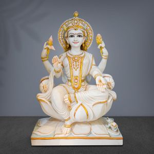 White Marble Goddess Saraswati Statue for Decorative