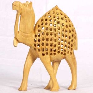 Carved Polished Wooden Camel Statue, Color : Brown Standard