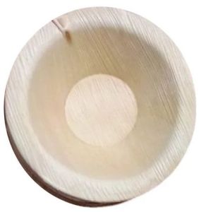 100ml Round Areca Leaf Bowl, Color : Light Brown 4 Inch