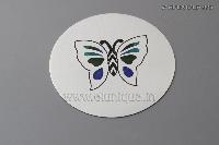 Sterling Silver Enamel Butterfly Coasters