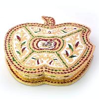 Golden Meenakari Work Apple Design Dryfruit Box