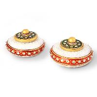 Jaipuri Golden Meenakari Suhaag Sindoor Box Pair 402