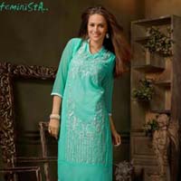 Cocktail Turquoise Color Western Kurti