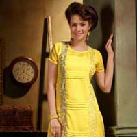 Cocktail Yellow Color Western Kurti