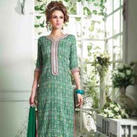 Cotton Green Color Salwar Kameez