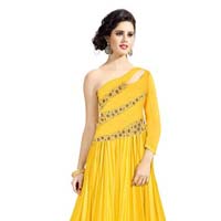 Heavy Designer Yellow Color Gown