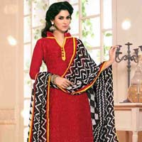 Heena Khan Red & Yellow Color Churidar Suits