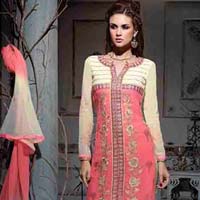 Long Cut Pink Color Embroidered Suit-575