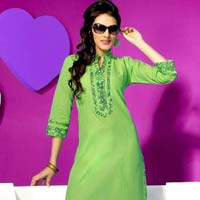 Readymade perrot color Lawn Cotton Western Kurti