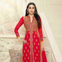 Super Red Color Karishma Kapoor Long Suit