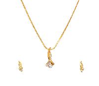 Jack Jewels Double Cross Diamond Gold Plated Pendant