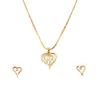 Double Heart Gold Plated Pendant