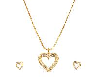 Jack Jewels Gold Plated Crystal Heart Pendant