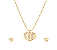 Jack Jewels Gold Plated Heart Line Pendant